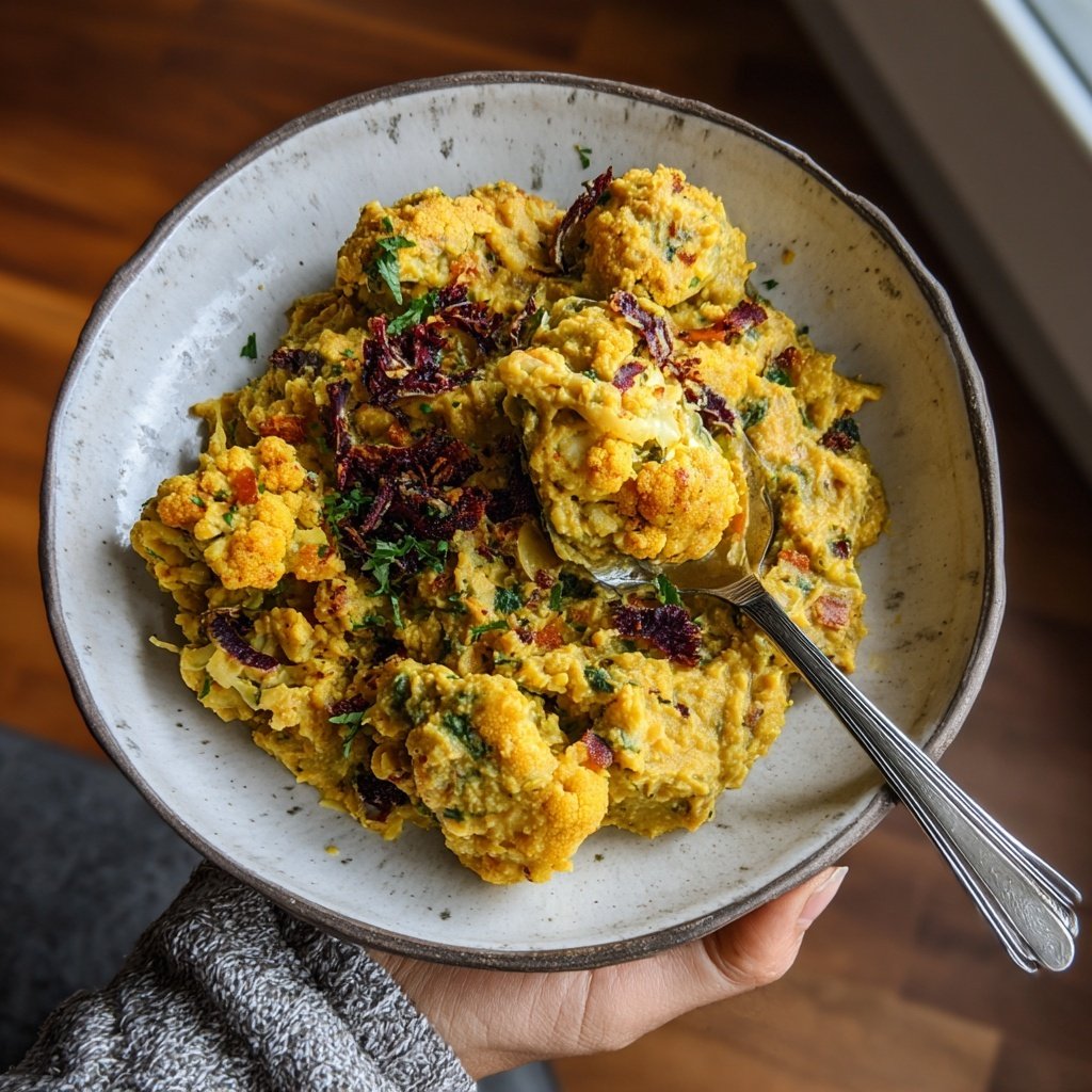 Roter Kohl Blumenkohl Kokos Dhal