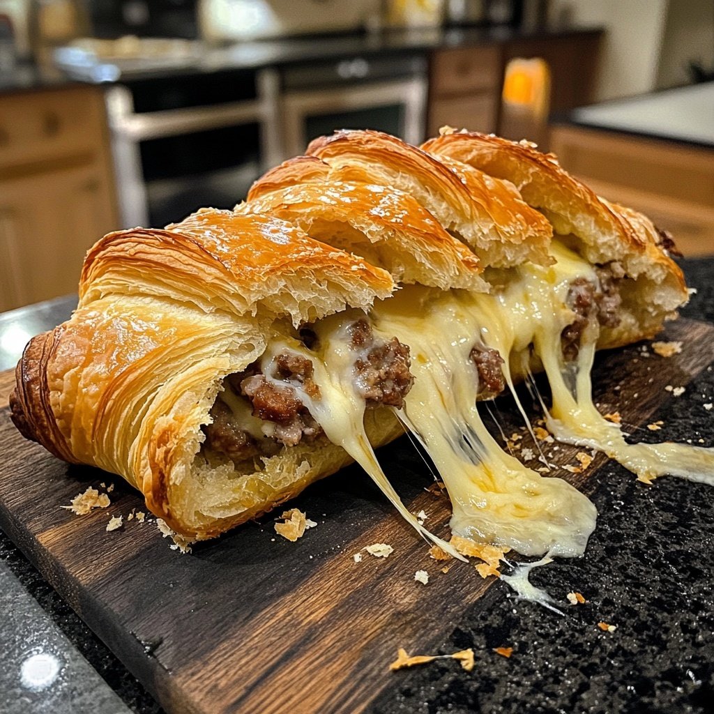 Schweinchen in Decke Croissant Brötchen