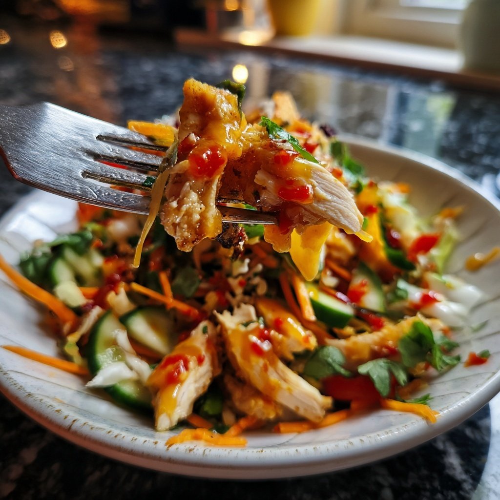 Thailändischer Hähnchen Salad mit Soße