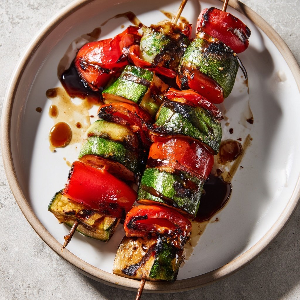 Gegrillte Gemüsespieße mit Balsamico