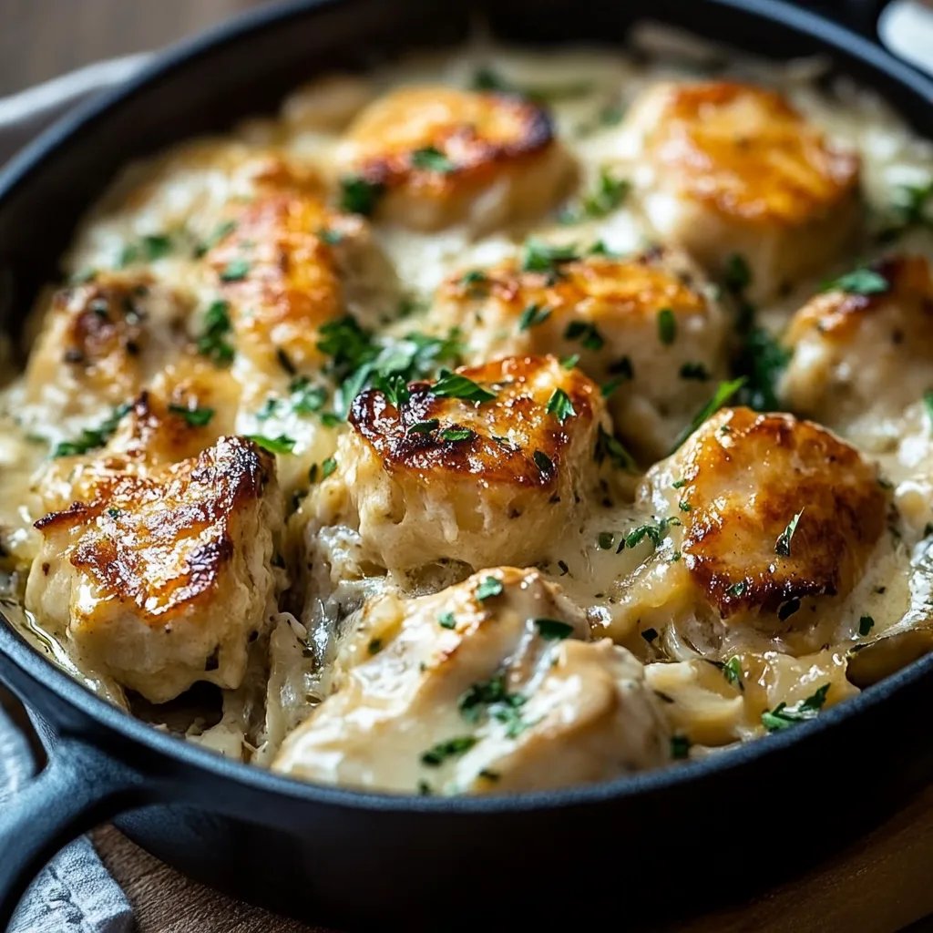 Cremiges, mit Kräutern paniertes Hähnchen