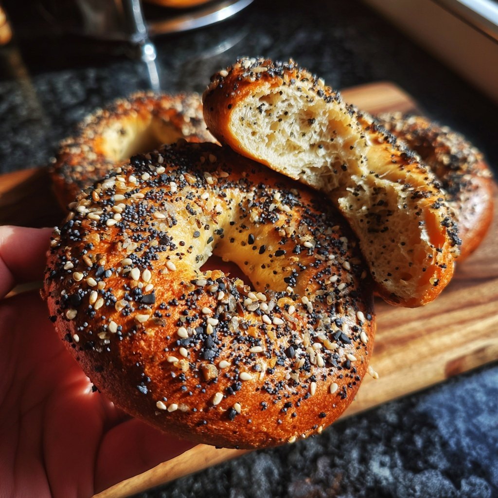 Protein Bagels mit Everything Gewürzmischung