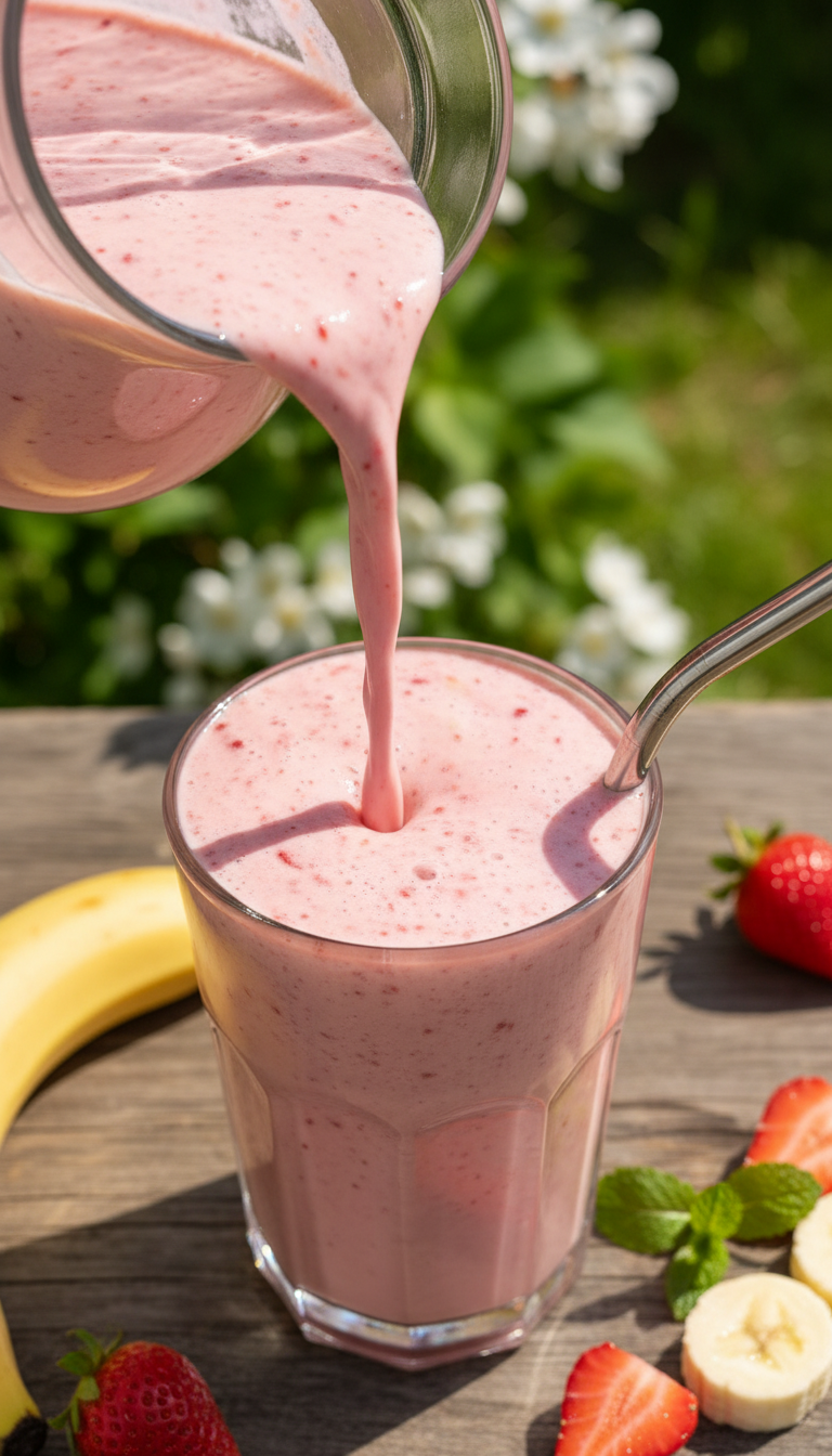 Erdbeer Bananen Smoothie Genuss