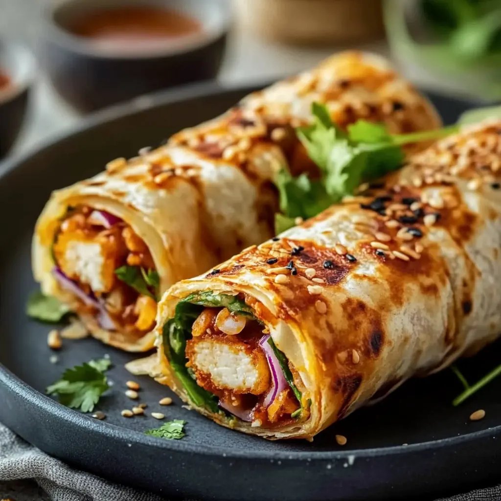 Leckerer Honig-Senf-Hähnchen-Wrap