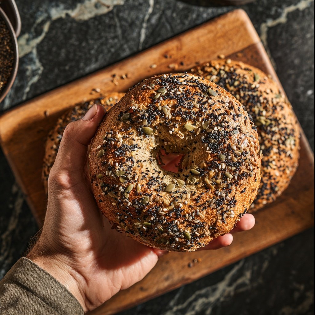 Protein Bagels mit Flohsamenschalen Faser