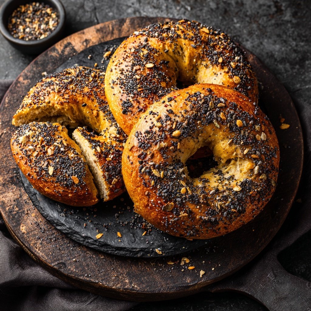 Protein Bagels mit Mohnsamen traditionell
