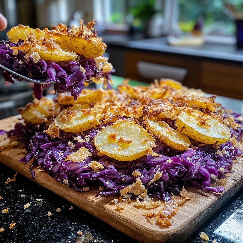 Rotkohl Pfanne mit Kartoffeln