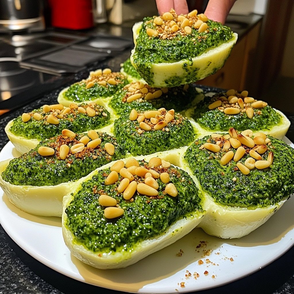 Weihnachtsbaum gefüllte Eier Pesto