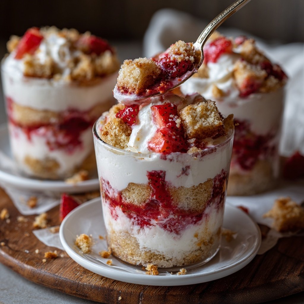 Erdbeer-Shortcake-Pudding-Becher