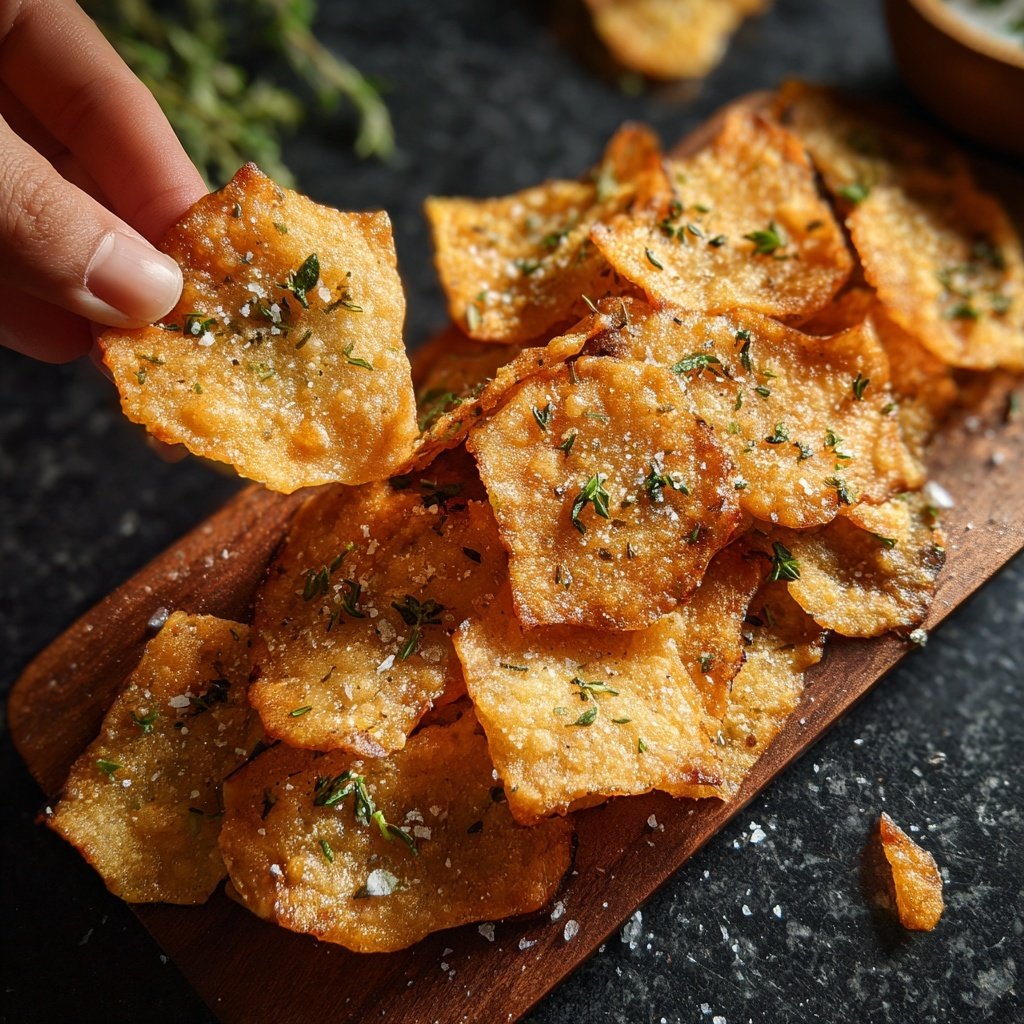 Thymian- und Olivenöl-Gemüseschips