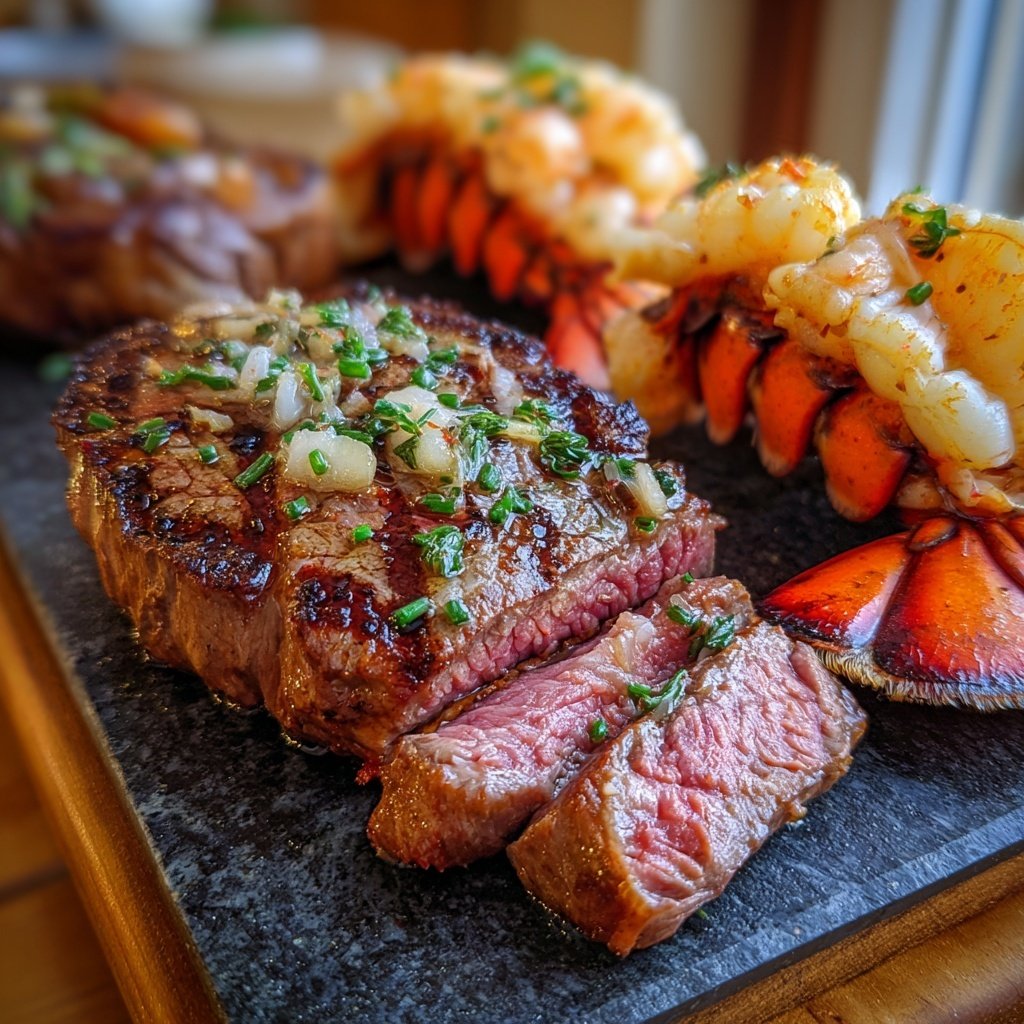 Klassisches Surf and Turf Festmahl