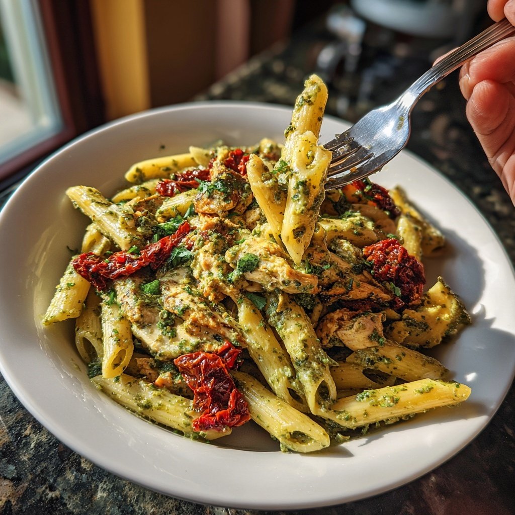 Pesto Hähnchen Penne Pfanne
