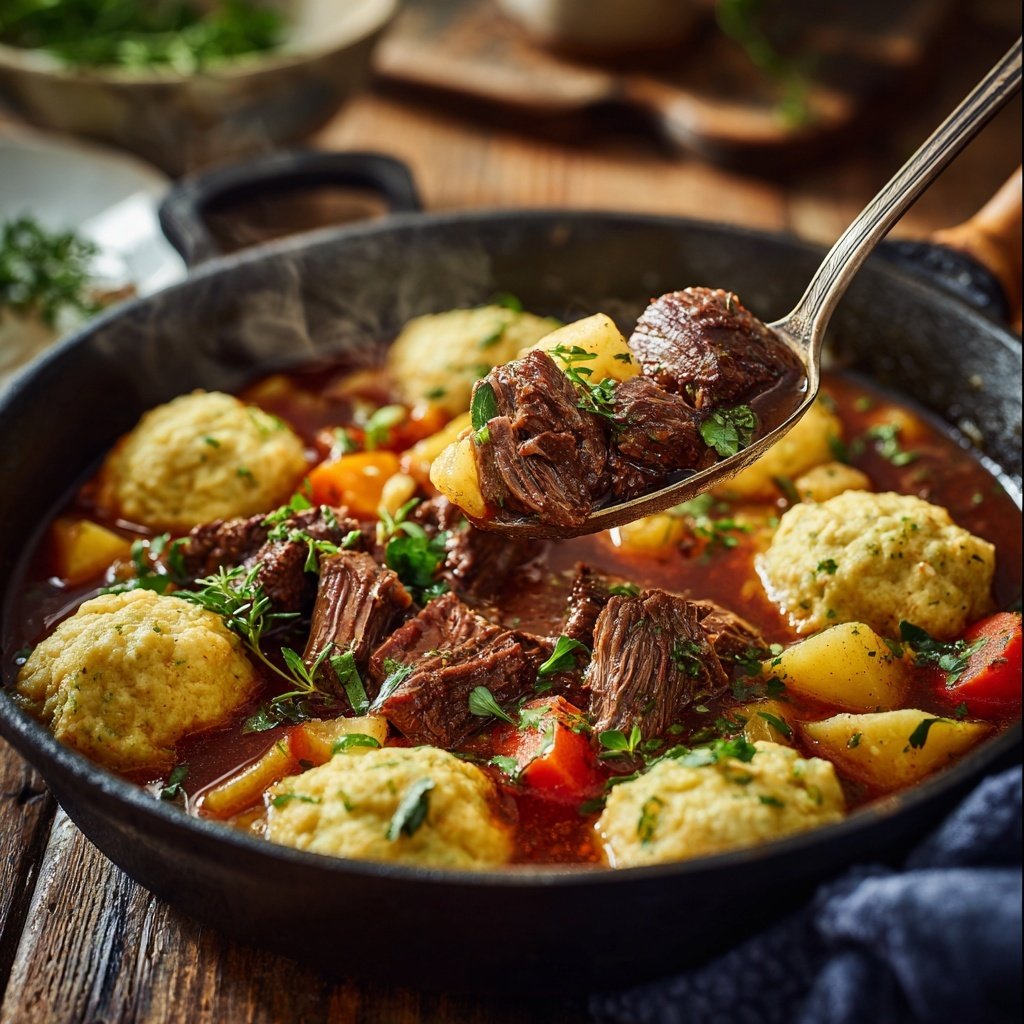 Jamaikanischer Rindereintopf mit Klößchen