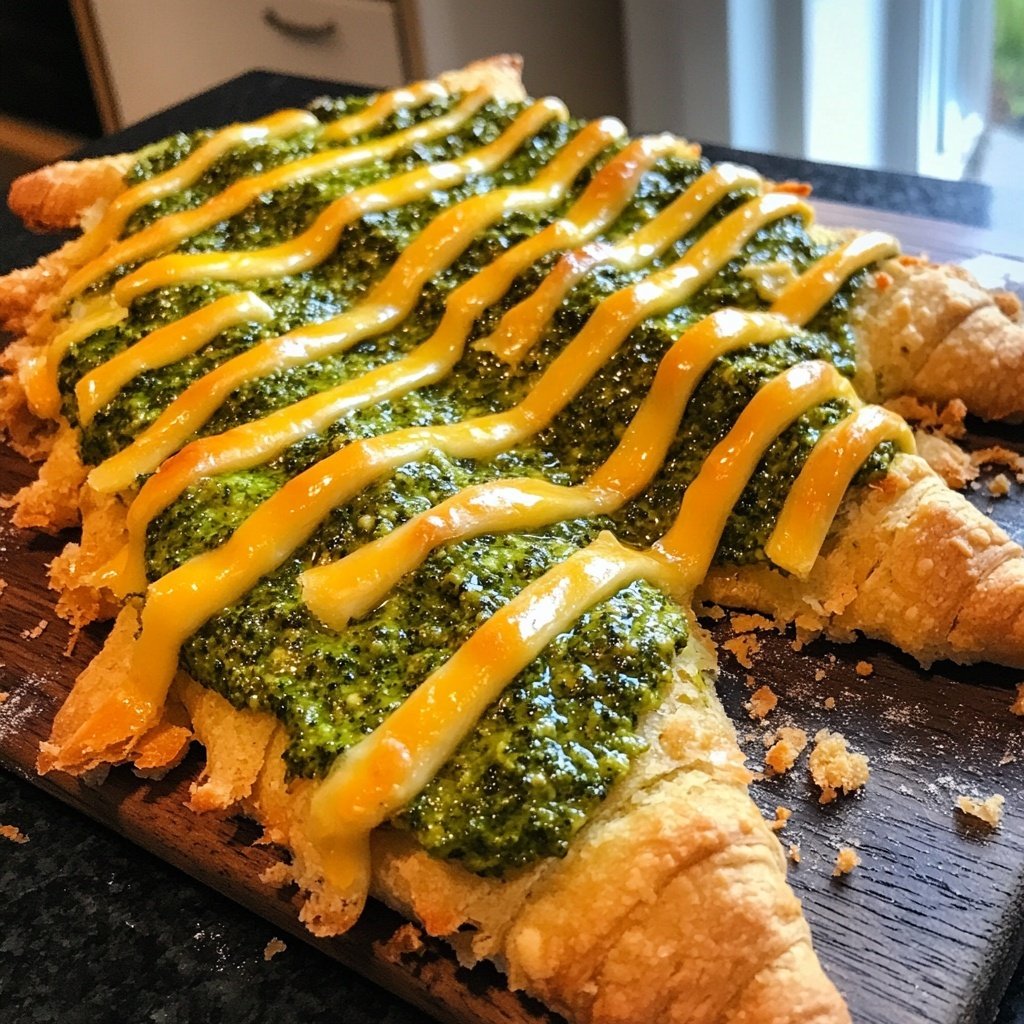 Blätterteig-Tannenbäume mit Pesto und Käse