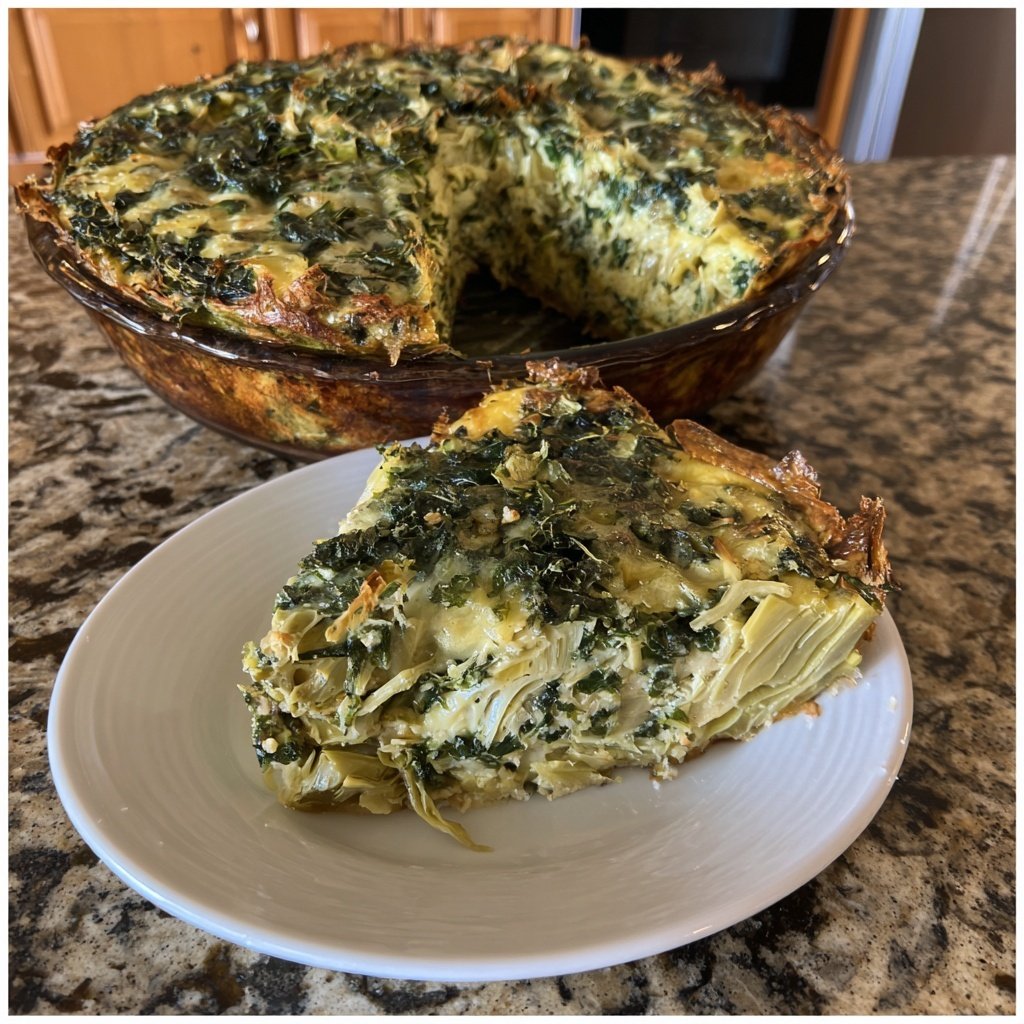 Spinat Artischocke Strata Eierbacken