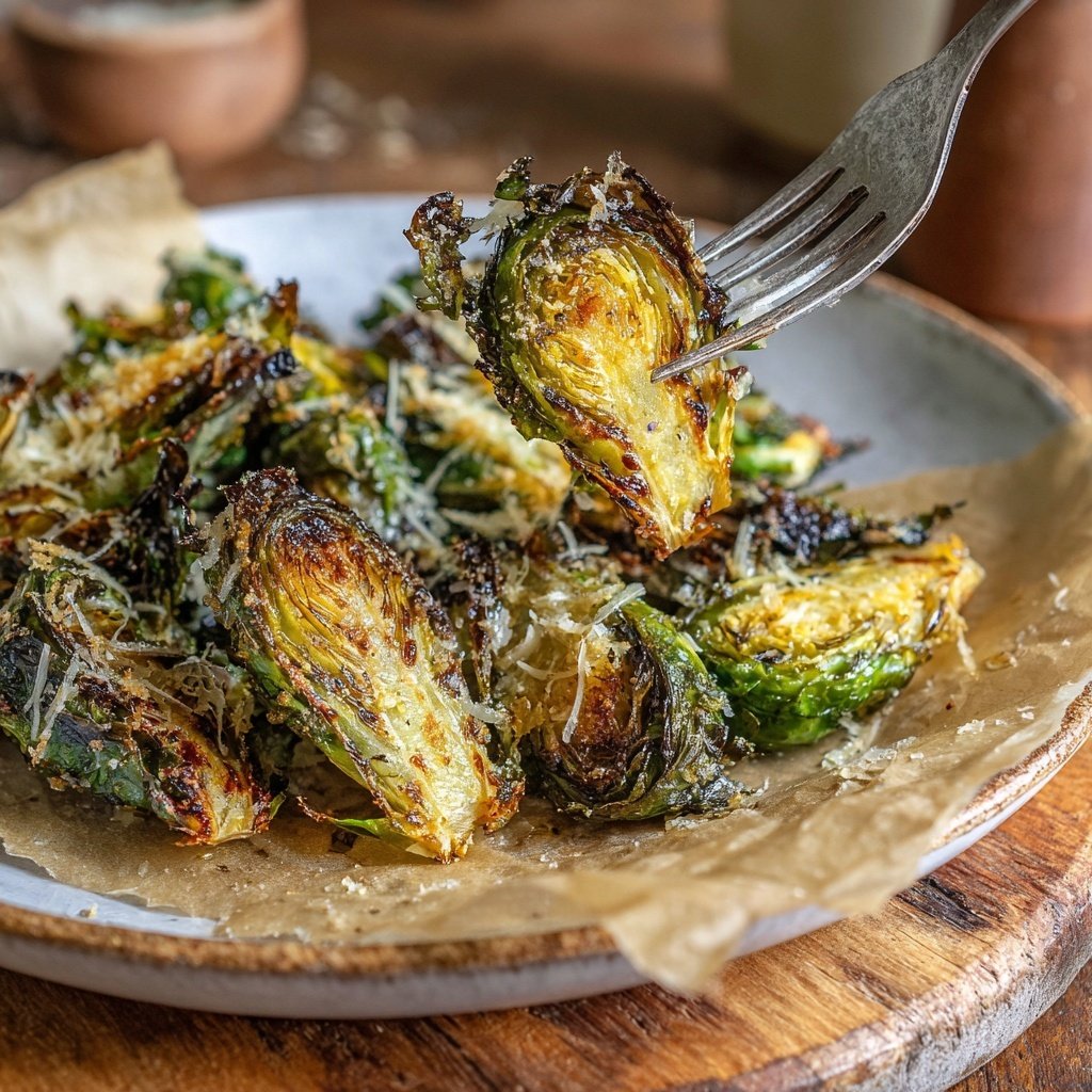 Knoblauch Parmesan Rosenkohl