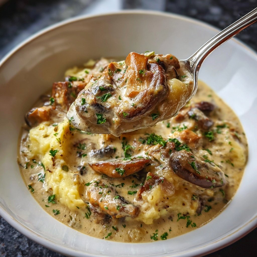 Pilz Ragout mit Kartoffelpüree