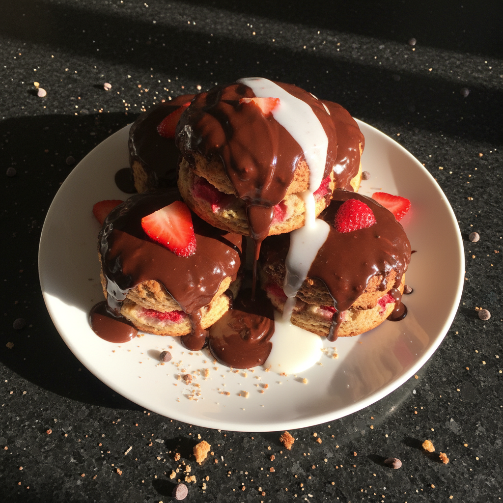 Schokoladenüberzogene Erdbeer Scones