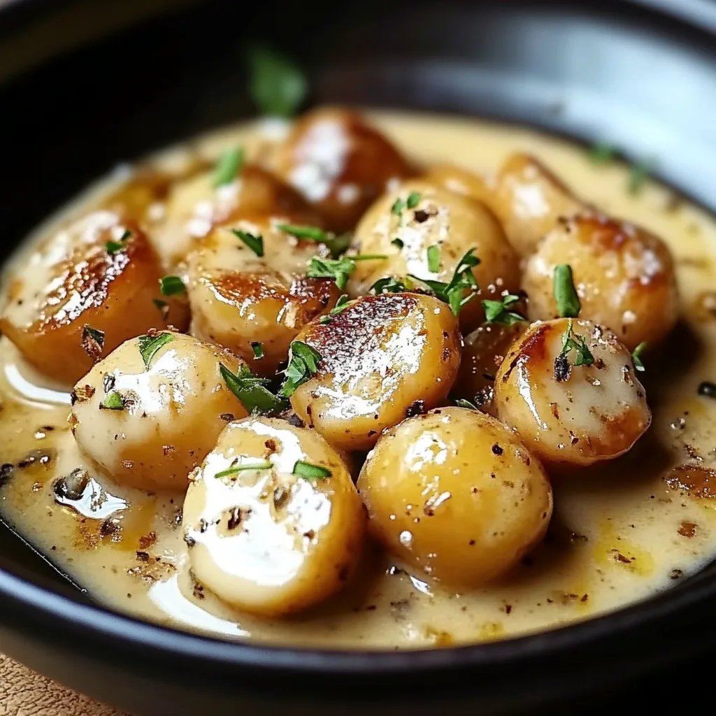 Kartoffeln mit Knoblauch-Sahnesauce