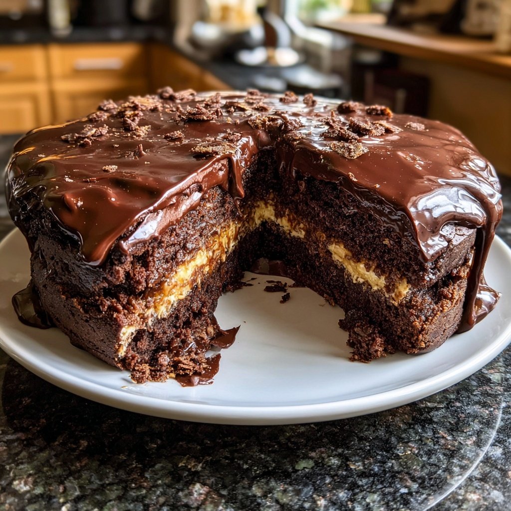 Cremige Topfen Brownie Torte