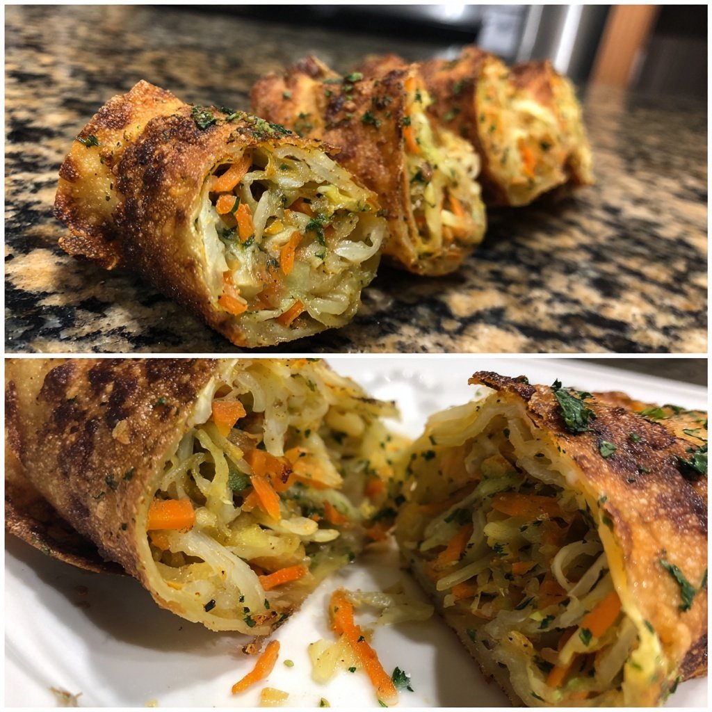 Knusprige Gemüse Eierrollen