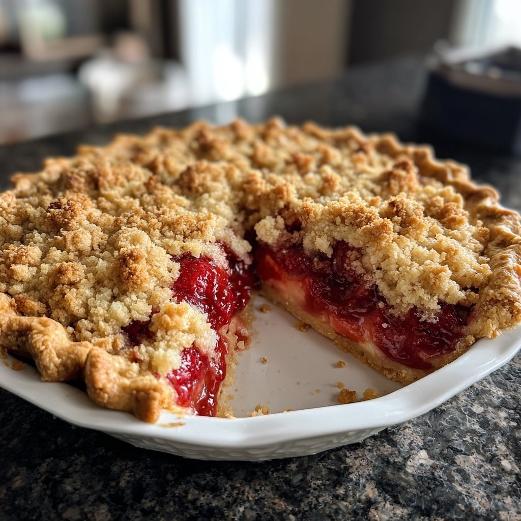 Süßer Erdbeer-Crumble-Kuchen