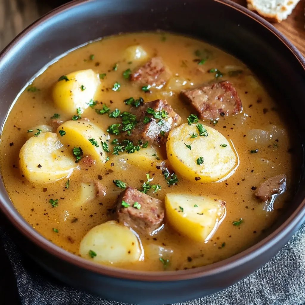 Kartoffelgulasch mit Würstchen