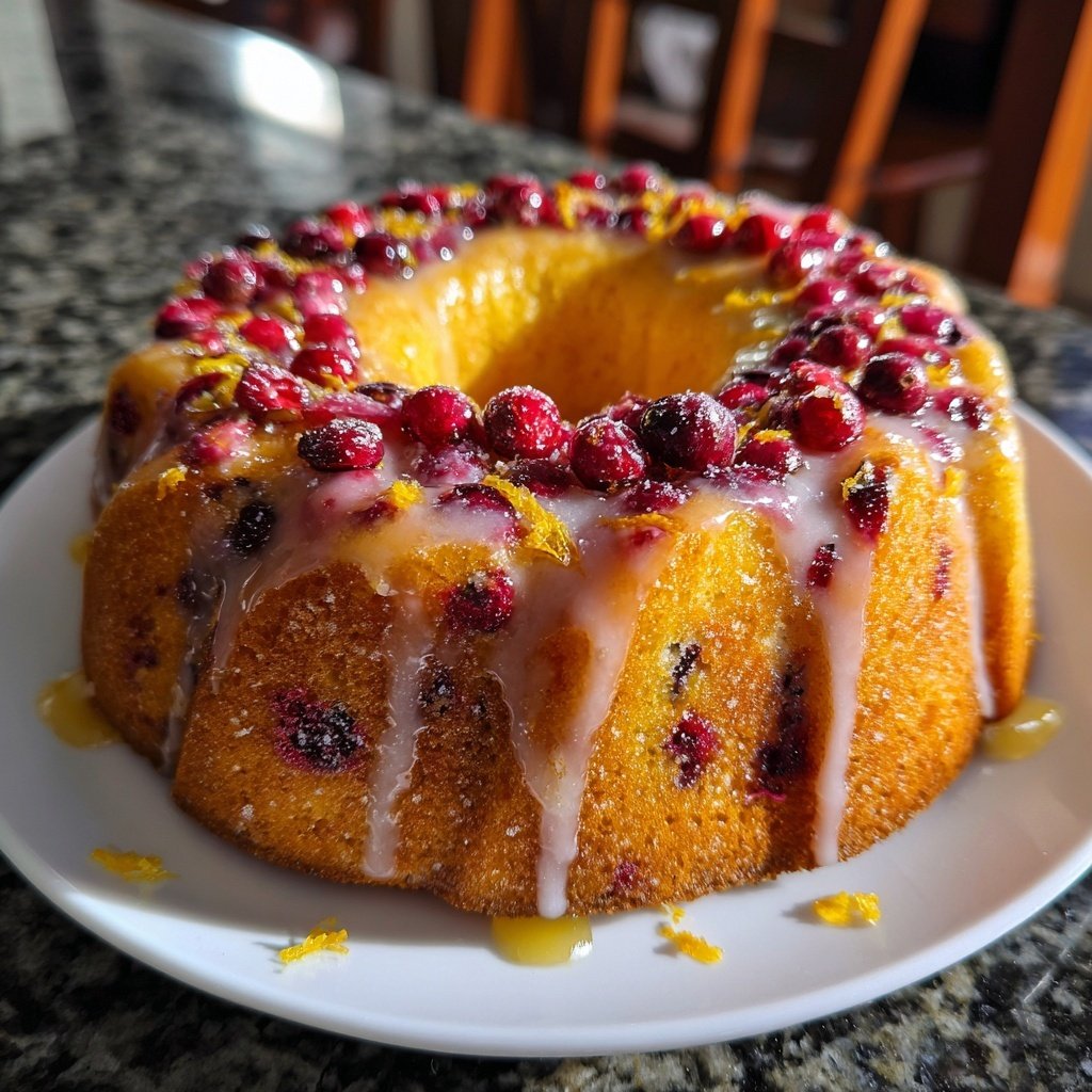 Cranberry Orange Torte mit Glasur