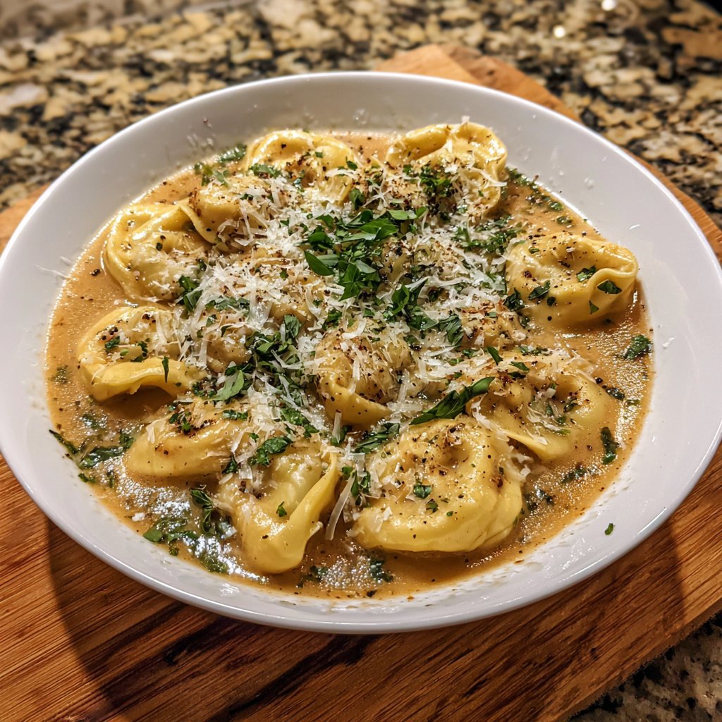 Tortellini Suppe Käsig zartes Teigwaren