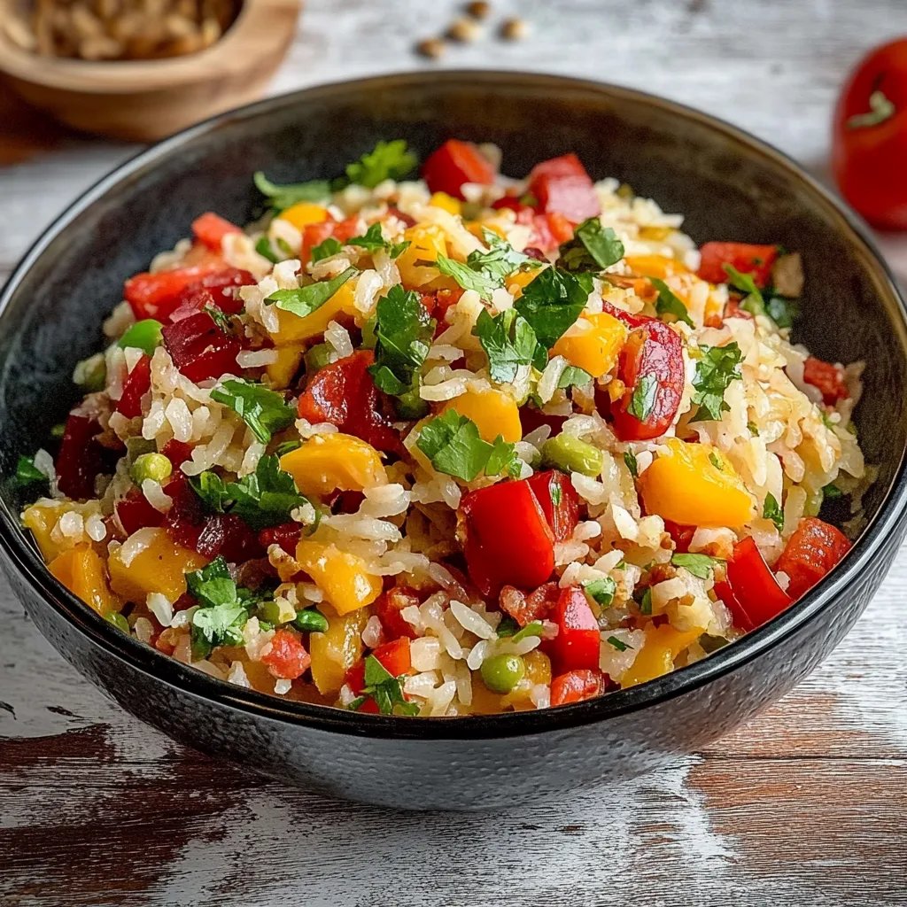 Reissalat mit Paprika und Mais