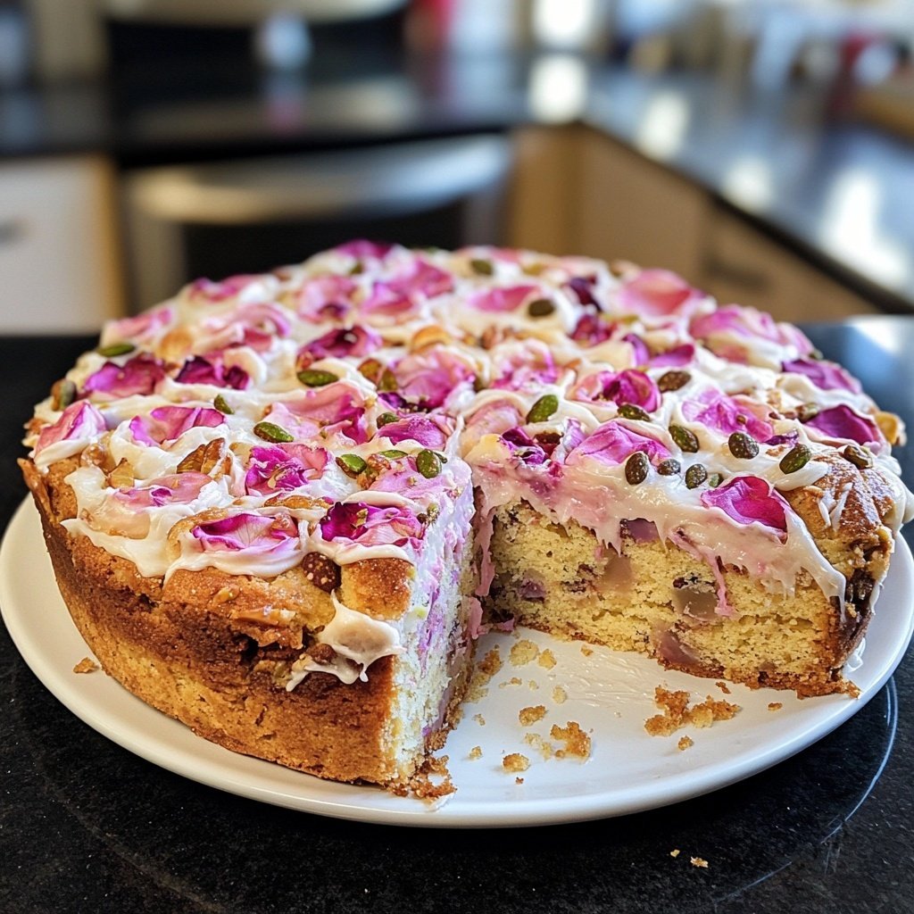 Steinbock Pistazie Rose Kuchen