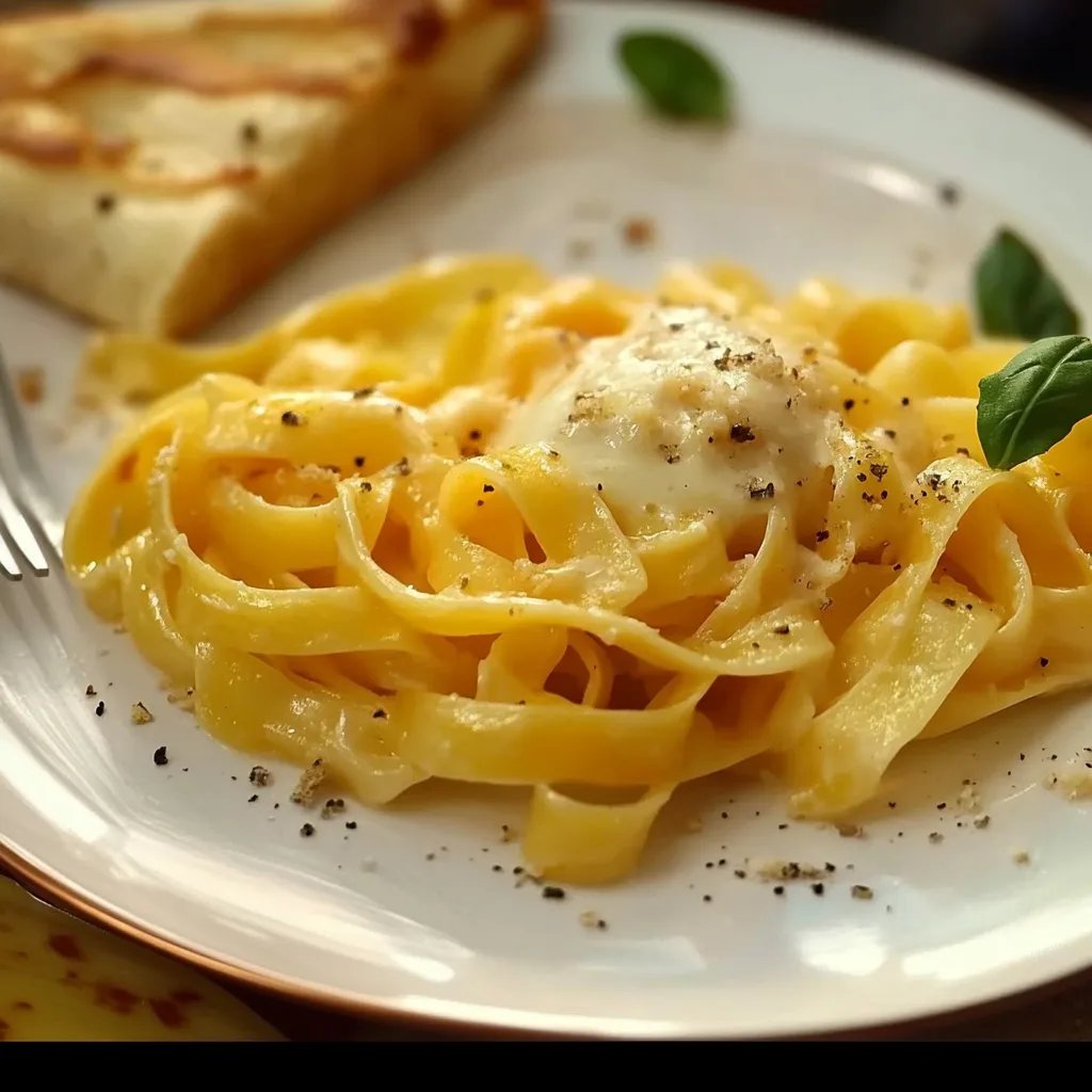 Cremige Knoblauch-Tagliatelle-Nudeln