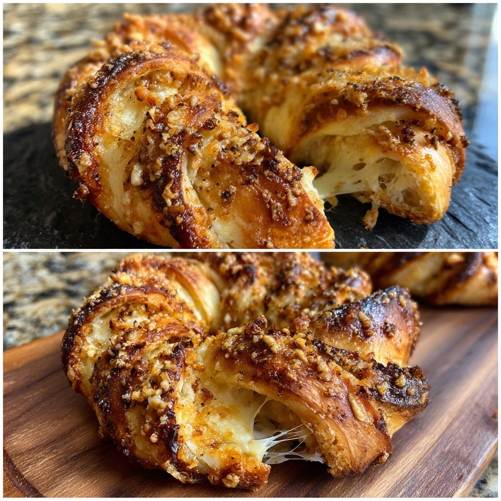 Herzhafte Knoblauch Parmesan Knoten