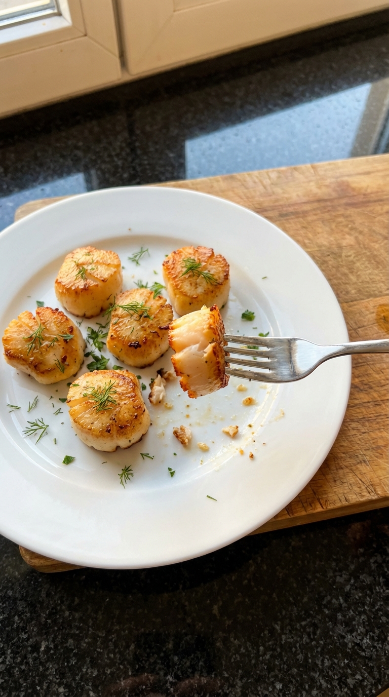 Einfaches Gericht mit Gebratenen Jakobsmuscheln​