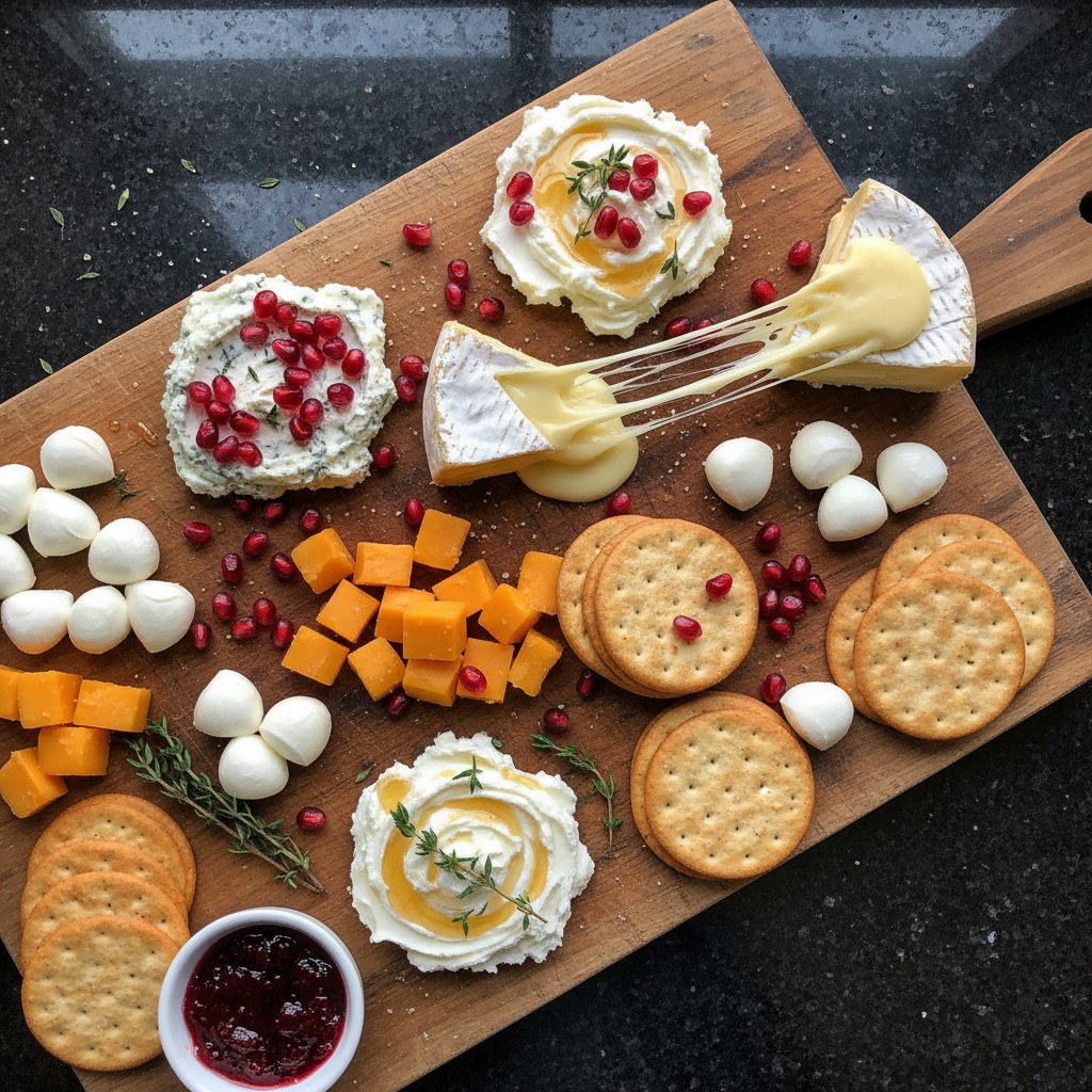 Elegante Granatapfel Käse Platte