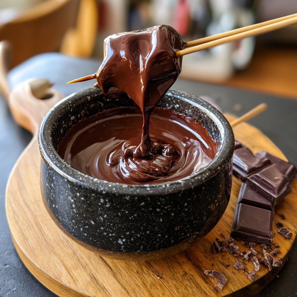 Schlagsahne Schokoladen Fondue